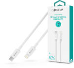 DEVIA USB Type-C - Lightning adat- és töltőkábel 2 m-es vezetékkel - Devia SmartSeries PD Type-C To Lightning Cable - 27W - fehér