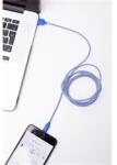 Kikkerland US113-BL-EU textilborítású Lightning kék-fehér kábel (US113-BL-EU) - bestbyte