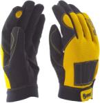 ROCK SAFETY Manusi pentru soferi din pile sintetica, cu palmiera, cu magnet pe dosul palmei si la degetul aratator, marime: M, Galben lamaie / Negru, Rock Safety MKS2 MKS2/M