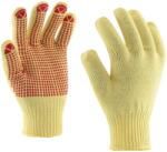 ROCK SAFETY Manusi tricotate din fir de Kevlar, din 2 fire, punctate, marime: 09, Galben, Rock Safety Mammoth-2T-Dot MAMMOTH-2T-DOT/09