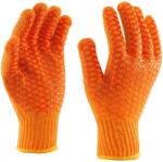 ROCK SAFETY Manusi tricotate cu model din cauciuc incrucisat in palma, rezistenta la alunecare, marime: S, Portocaliu, Rock Safety 7275/S