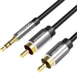  2xRCA (Cinch) jack 3, 5 mm-es Vention BCFBJ 5 m-es kábelhez (fekete)