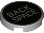 LEGO® 14769pb450c86 - LEGO világosszürke csempe 2 x 2 méretű, fekete háttéren, ezüst 'BACK SPACE' felirattal (14769pb450c86)