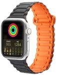 Dux Ducis Szíj (Armor Version) Szíj Apple Watch SE 8, 7, 6, 5, 4, 3, 2, 1 (41, 40, 38 mm) mágneses szilikon pántos karkötőhöz, fekete narancs