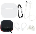Hurtel AirPods 3 szilikon tok szett + tok/fülkampó/nyakszíj/óraszíj tartó/karabiner csat - fehér
