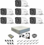 Hikvision Sistem supraveghere audio-video complet, 7 camere 1080P Hikvision TurboHD ir 40m
