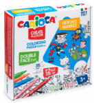 CARIOCA Hősök színezhető kétoldalú puzzle 12 db filctollal - Carioca (42940)