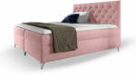 Wilsondo GULIETTE ágyneműtartós kárpitozott boxspring ágy matracokkal - rózsaszín Méret: 200x200