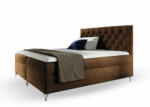 Wilsondo GULIETTE ágyneműtartós kárpitozott boxspring ágy matracokkal - barna Méret: 200x200