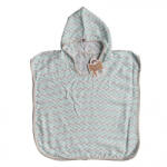 Xkko bambusz muszlin poncho - Chevron Mint (BMBPN0602)