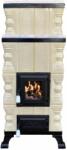 eSemineu Beige Luxury 7kW Terracotta Stove With Marble Glass Firebox Door 7kW