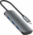 Cygnett HUB USB Cygnett Hub 6 în 1 USB-C la 3x USB, USB-C, card SD, card Micro SD Cygnett SlimMate 100 W (gri) (CY3316HUBC3)