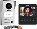 ORNO Set videointerfon Orno cu 2 fire handsfree, color, LCD de 4, 3 inchi, cu cititor de chei de proximitate, negru, NAOS RFID (OR-VID-SH-1074)