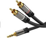 PremiumCord kábel, Jack 3.5mm-2xCINCH M/M 5m (kjqcin5)