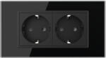 LIVOLO Priza Schuko dubla cu rama sticla 4 M standard italian Livolo (VL-C9-C2EU-12)