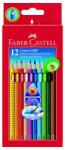 Faber-Castell Creioane colorate 12 culori cu grip Faber Castell 112412 (CRECOGFBC12)