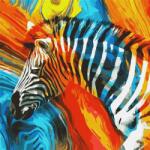 Ideyka Pictura dupa numere - Zebra colorata 50x50cm (KHO4269)