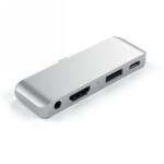 Satechi Aluminium Mobile Pro USB-C hub adapter (USB-C, USB-A, HDMI, 3, 5mm jack) - ezüst