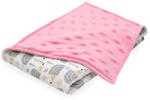 Scamp Minky kétoldalú takaró 75*100 cm - Pink Hedgehog Grey - babastar