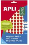 APLI Etikett, 10 mm kör, kézzel írható, színes, APLI, piros, 1008 etikett/csomag (2732) - tonerpiac