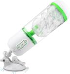 Guilty Toys Masturbator Icey cu Suport Handsfree, 9 Moduri Vibratii+3 Moduri Suctiune, Alb/Verde, Guilty Toys