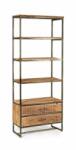 Bizzotto Biblioteca lemn maro otel negru Elmer 73x35x190 cm (0746309) Vitrina