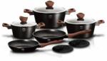 Berlinger Haus Set 10 piese, oale si tigai marmorate, din aluminiu forjat, ebony rosewood collection, berlinger haus, bh/1534n