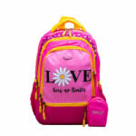 DACO Ghiozdan scoala DACO GH346, 38 cm, Motiv LOVE has no limits, Roz (GH346)