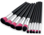Kiss Beauty Set de 10 Pensule Profesionale pentru machiaj PINK Black
