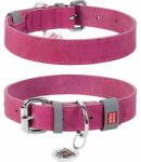 WAU DOG Bőr nyakörv 25mmx38-49cm rózsaszínű