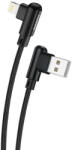 Foneng Angled USB cable for Lightning Foneng X70, 3A, 1m (black) (X70 iPhone) - scom