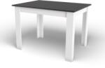  MADO fekete étkezőasztal fehér lábakkal 120x80