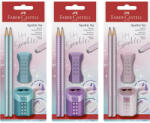 Faber-Castell Grip Sparkle szett 2db grafitceruza+hegyező+radír