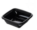 KIÁRUSÍTÁS Dishy szögletes tál PET fekete 125x125x38mm 250ml (tető: 22200100)