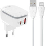 LDNIO A2425C USB, USB-C táptöltő + Lightning kábel
