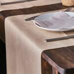 Mapelor Asztali futó 40 cm x 48 m textilhatású natúr barna