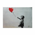 Wallxpert Tablou decorativ Wallxpert 966BRS1111, Fata cu balonul de Banksy, 50x70 cm, Multicolor (966BRS1111)