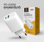 Alphajack PD-A30W hálózati gyorstöltő adapter, 1x USB-C (PD), 1x USB-A 30W - studioeszkozok