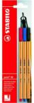 STABILO Fineliner Stabilo Point 88, 0.4 mm, 3 culori/blister, negru, rosu, albastru (SW10213B)