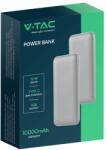 V-TAC ezüst 10000mAh powerbank, 30cm Type-C kábellel - SKU 23035 (23035)