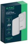 V-TAC 10000mAh powerbank, MagSafe vezeték nélküli töltéssel, fehér - SKU 23039 (23039)