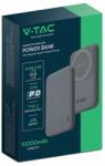 V-TAC 10000mAh powerbank, MagSafe vezeték nélküli töltéssel, szürke - SKU 23040 (23040)