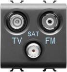 Gewiss Priza TV+FM+SAT 2M Gewiss Chorus negru GW12382 (GW12382)