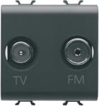 Gewiss Priza TV+FM 2M Gewiss Chorus negru GW12381 (GW12381)