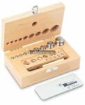 KERN súlykészlet precíziós mérlegekhez 1 mg - 100 g fa dobozban, OIML M1 súlyosztály, hitelesíthető (343-03)