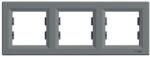 Schneider Electric ASFORA Hármas keret, vízszintes, acél (EPH5800362) (EPH5800362)