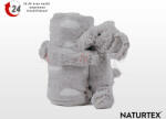 Naturtex Baby Design pléd - szürke Elefánt plüssel - matrac-vilag