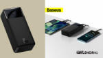 Baseus Bipow 30000mAh külső akkumulátor 15W 2xUSB + USB-C + mikro USB - Fekete