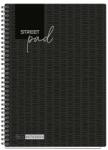 STREET Pad A4 spirálfüzet négyzetrácsos 100 lap fekete (67134)