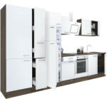 Leziter Yorki 360 konyhabútor yorki tölgy korpusz, selyemfényű fehér front alsó sütős elemmel polcos szekrénnyel és felülfagyasztós hűtős szekrénnyel (L360YFH-SUT-PSZ-FF) - homelux